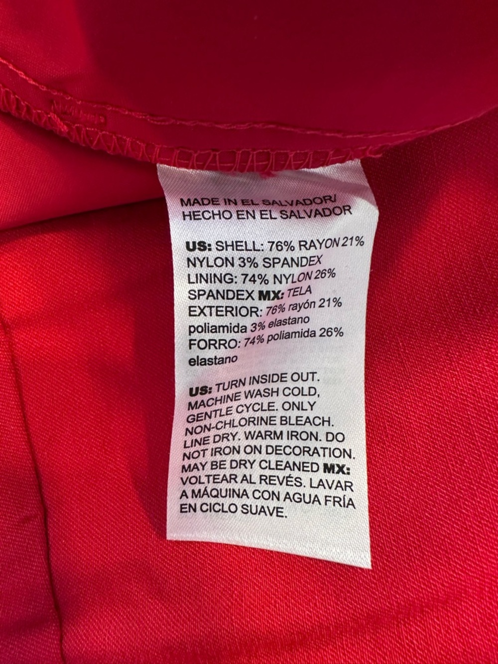 Chico’s So Slimming Brigitte Slim Leg Pants Red Ankle Beaded Hem Size 2R (12) - Picture 12 of 16